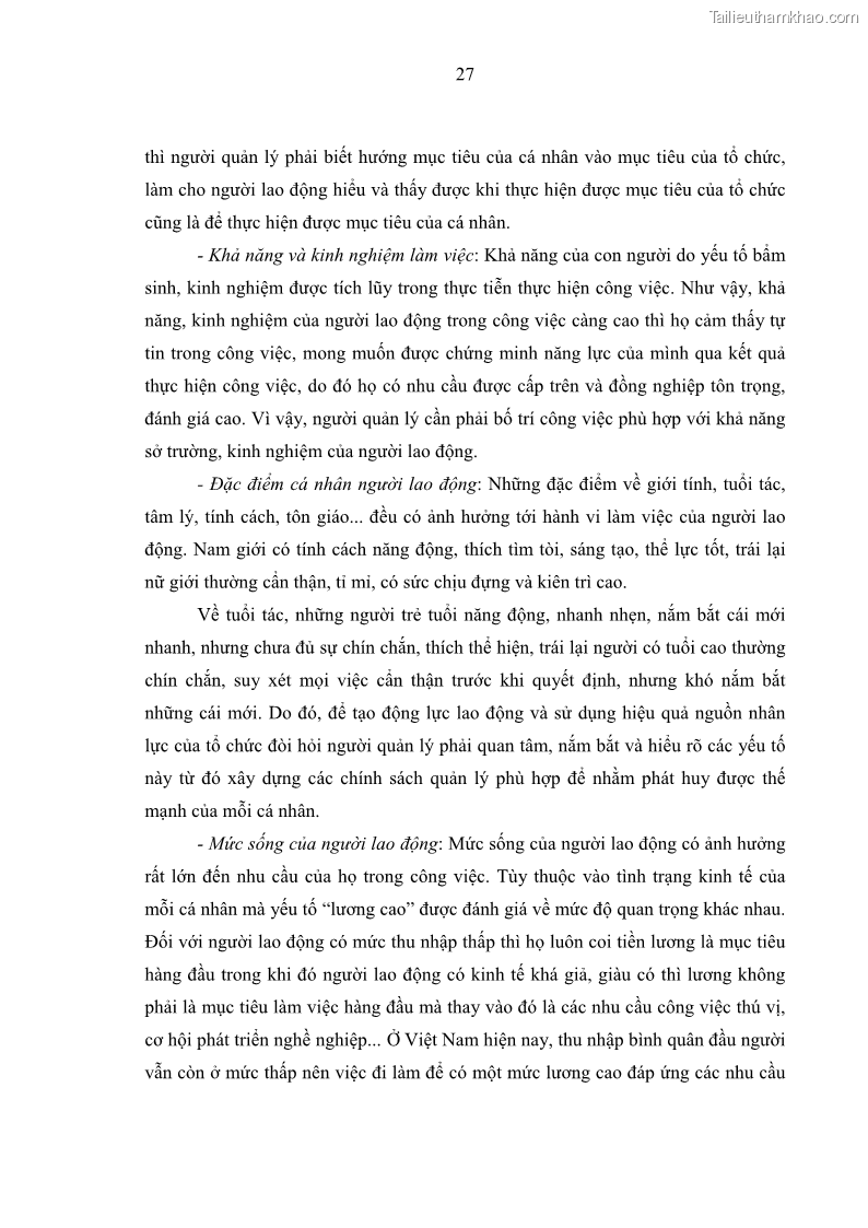 Luận văn thạc sĩ kinh tế Tạo động lực làm việc tại Công ty cổ phần đầu tư K&G Việt Nam - 3 Trang 36