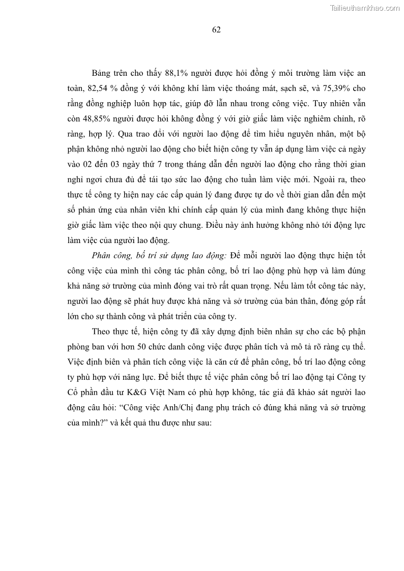 Luận văn thạc sĩ kinh tế Tạo động lực làm việc tại Công ty cổ phần đầu tư K&G Việt Nam - 6 Trang 71