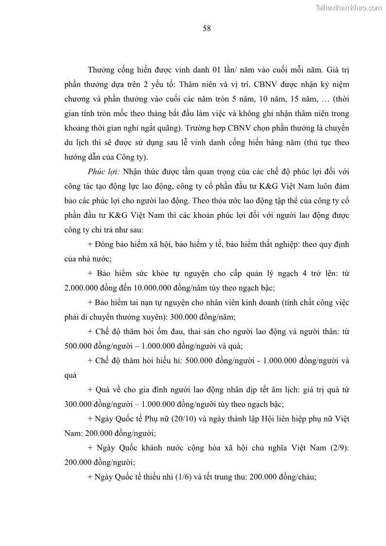 Luận văn thạc sĩ kinh tế Tạo động lực làm việc tại Công ty cổ phần đầu tư K&G Việt Nam - 6 Trang 67