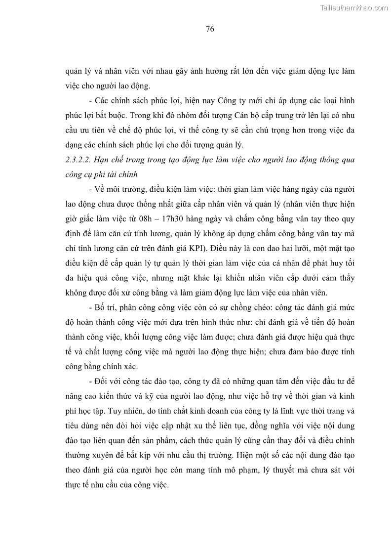 Luận văn thạc sĩ kinh tế Tạo động lực làm việc tại Công ty cổ phần đầu tư K&G Việt Nam - 8 Trang 85