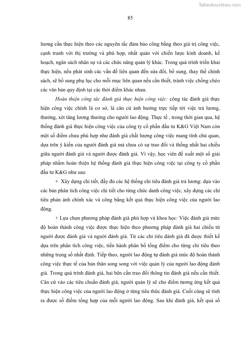 Luận văn thạc sĩ kinh tế Tạo động lực làm việc tại Công ty cổ phần đầu tư K&G Việt Nam - 8 Trang 94