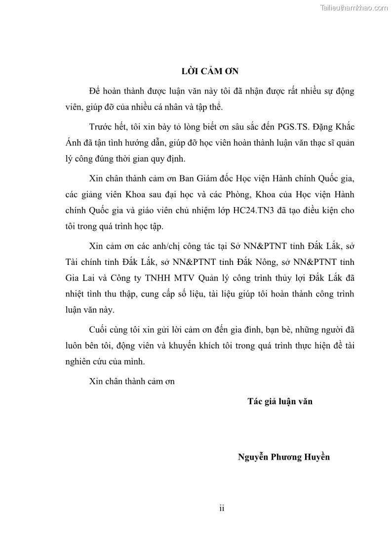 Luận văn thạc sĩ quản lý công Quản lý nhà nước về khai thác và bảo vệ các công trình thủy lợi lớn và vừa trên địa bàn tỉnh Đắk Lắk - 1 Trang 4