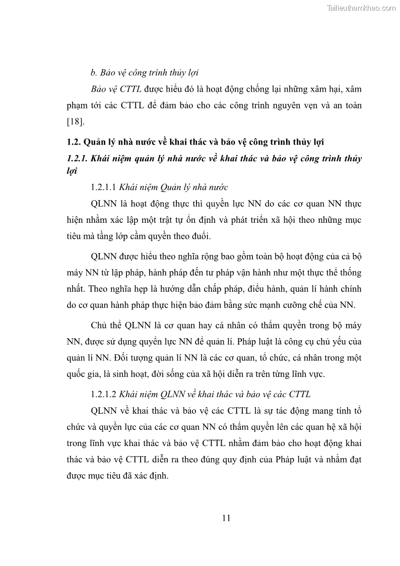 Luận văn thạc sĩ quản lý công Quản lý nhà nước về khai thác và bảo vệ các công trình thủy lợi lớn và vừa trên địa bàn tỉnh Đắk Lắk - 2 Trang 18