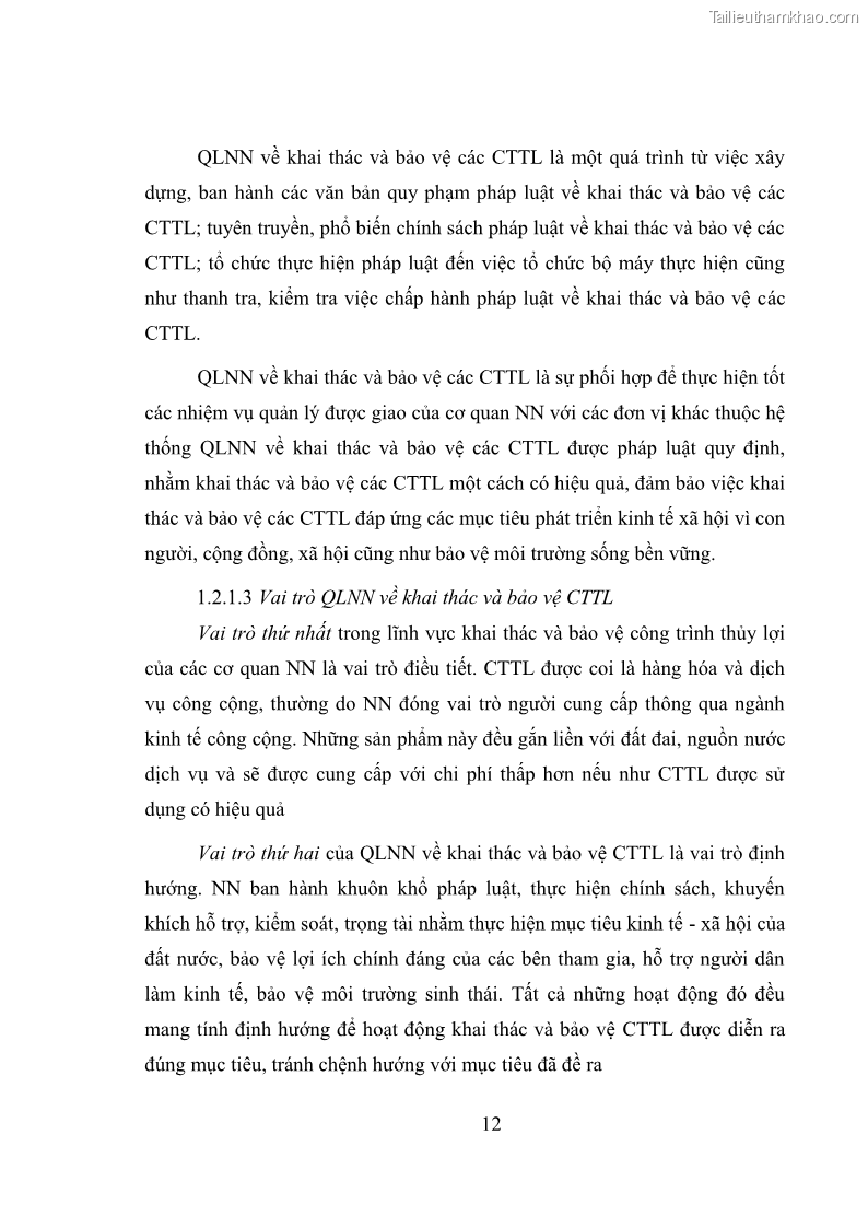Luận văn thạc sĩ quản lý công Quản lý nhà nước về khai thác và bảo vệ các công trình thủy lợi lớn và vừa trên địa bàn tỉnh Đắk Lắk - 2 Trang 19