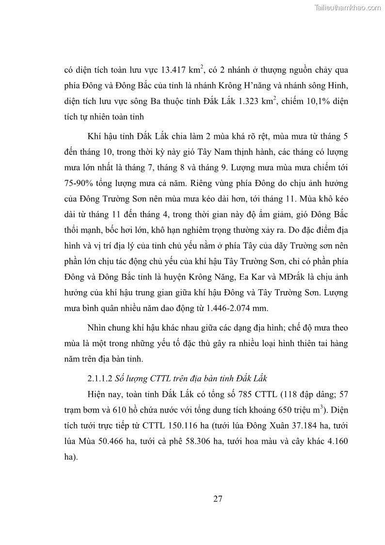 Luận văn thạc sĩ quản lý công Quản lý nhà nước về khai thác và bảo vệ các công trình thủy lợi lớn và vừa trên địa bàn tỉnh Đắk Lắk - 3 Trang 34