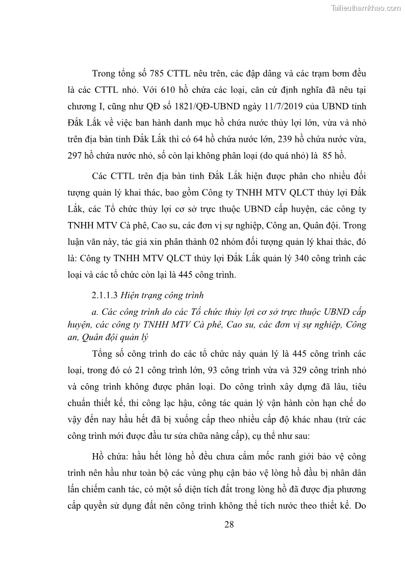 Luận văn thạc sĩ quản lý công Quản lý nhà nước về khai thác và bảo vệ các công trình thủy lợi lớn và vừa trên địa bàn tỉnh Đắk Lắk - 3 Trang 35