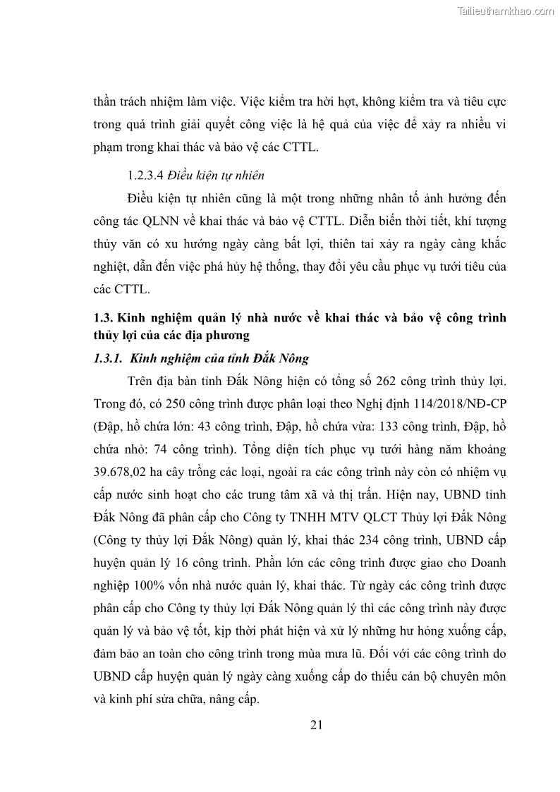 Luận văn thạc sĩ quản lý công Quản lý nhà nước về khai thác và bảo vệ các công trình thủy lợi lớn và vừa trên địa bàn tỉnh Đắk Lắk - 3 Trang 28
