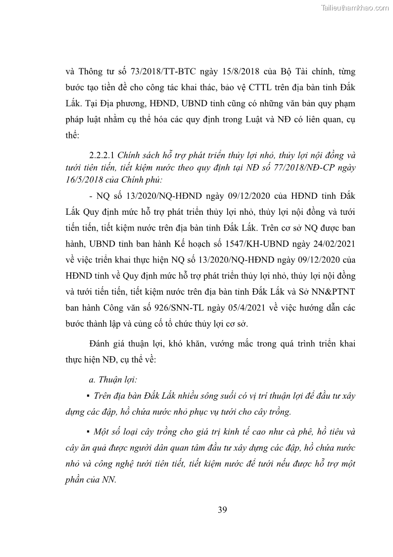 Luận văn thạc sĩ quản lý công Quản lý nhà nước về khai thác và bảo vệ các công trình thủy lợi lớn và vừa trên địa bàn tỉnh Đắk Lắk - 4 Trang 46