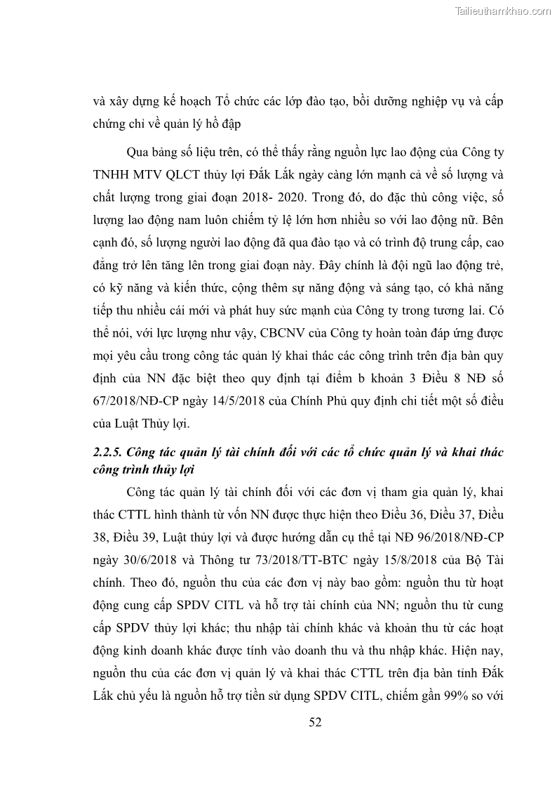 Luận văn thạc sĩ quản lý công Quản lý nhà nước về khai thác và bảo vệ các công trình thủy lợi lớn và vừa trên địa bàn tỉnh Đắk Lắk - 5 Trang 59