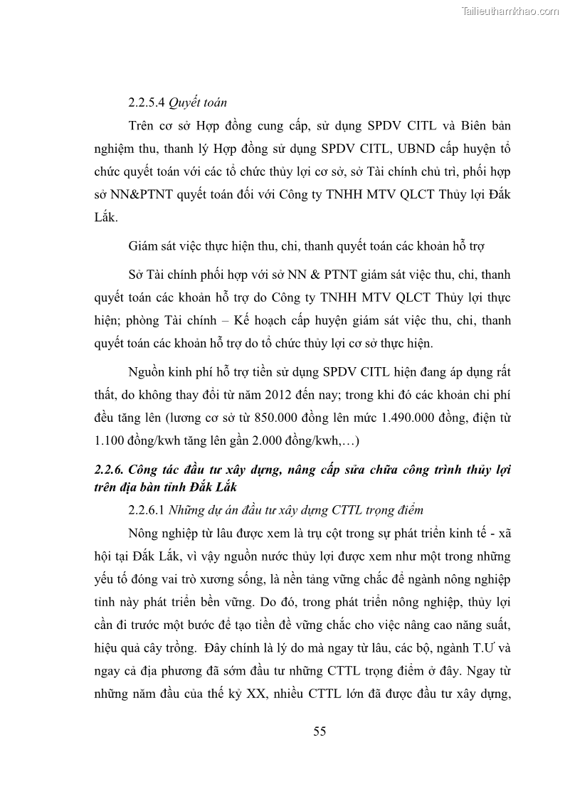 Luận văn thạc sĩ quản lý công Quản lý nhà nước về khai thác và bảo vệ các công trình thủy lợi lớn và vừa trên địa bàn tỉnh Đắk Lắk - 6 Trang 62