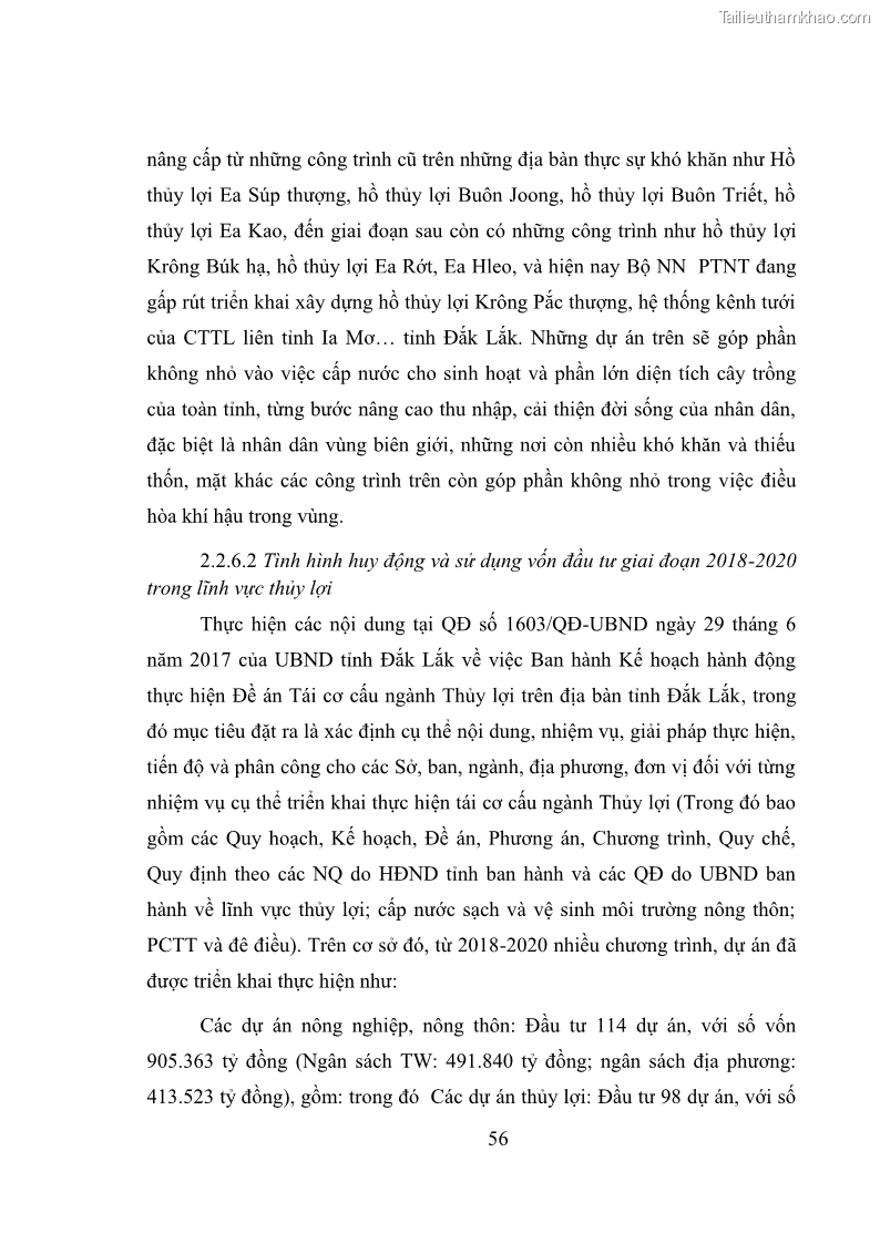 Luận văn thạc sĩ quản lý công Quản lý nhà nước về khai thác và bảo vệ các công trình thủy lợi lớn và vừa trên địa bàn tỉnh Đắk Lắk - 6 Trang 63