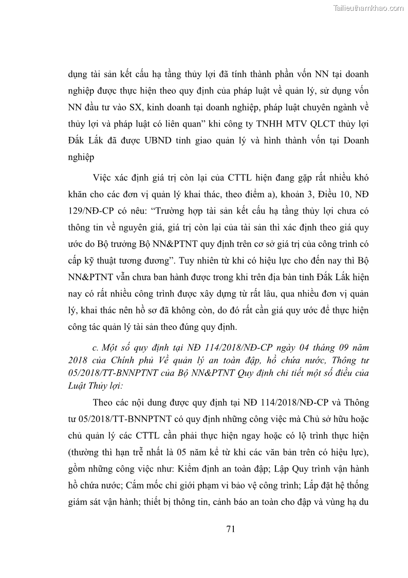 Luận văn thạc sĩ quản lý công Quản lý nhà nước về khai thác và bảo vệ các công trình thủy lợi lớn và vừa trên địa bàn tỉnh Đắk Lắk - 7 Trang 78