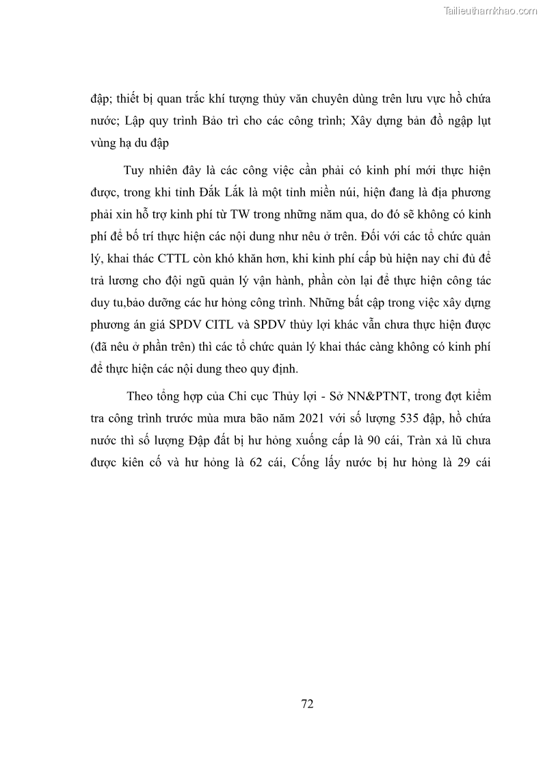 Luận văn thạc sĩ quản lý công Quản lý nhà nước về khai thác và bảo vệ các công trình thủy lợi lớn và vừa trên địa bàn tỉnh Đắk Lắk - 7 Trang 79