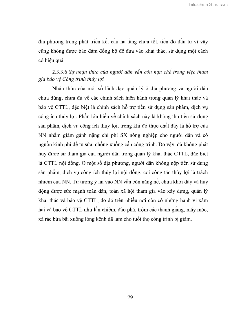 Luận văn thạc sĩ quản lý công Quản lý nhà nước về khai thác và bảo vệ các công trình thủy lợi lớn và vừa trên địa bàn tỉnh Đắk Lắk - 8 Trang 86