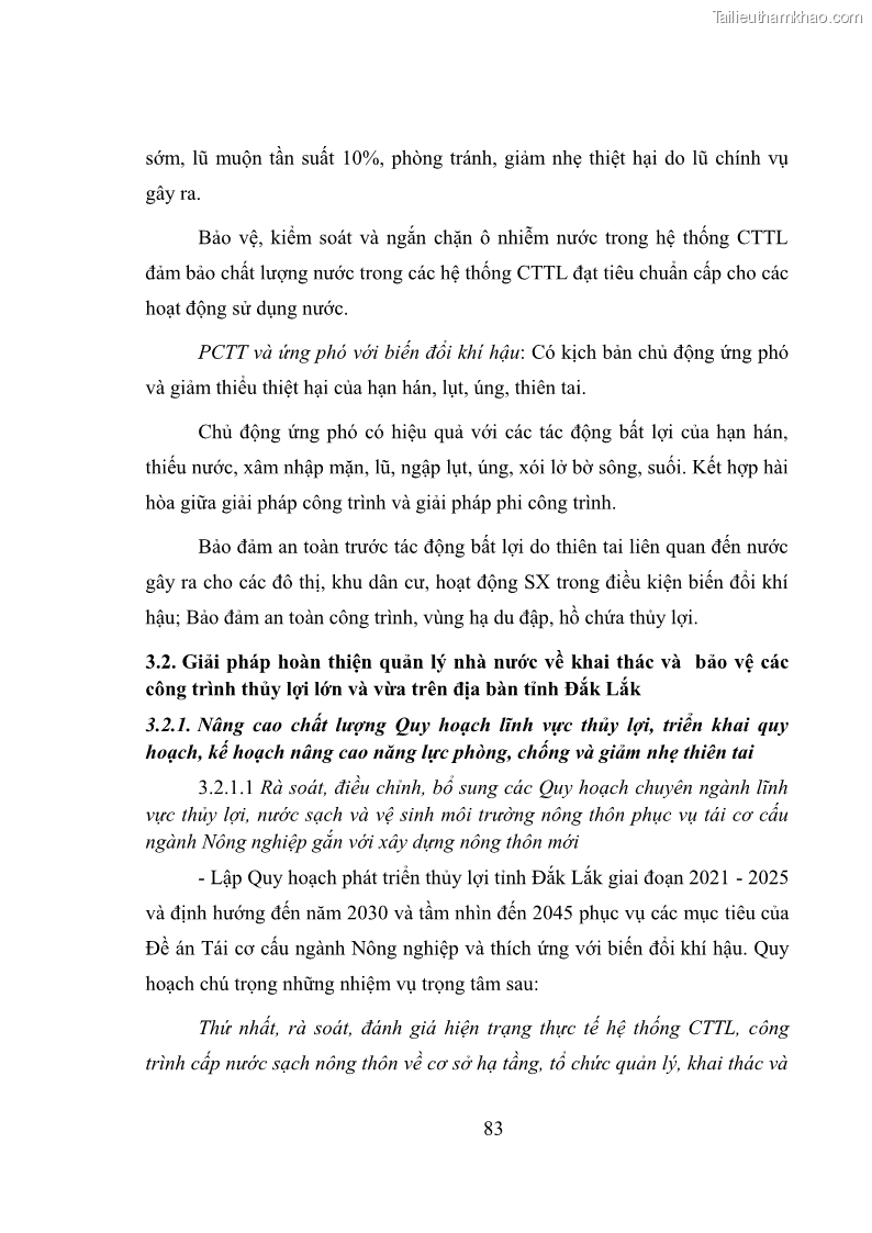 Luận văn thạc sĩ quản lý công Quản lý nhà nước về khai thác và bảo vệ các công trình thủy lợi lớn và vừa trên địa bàn tỉnh Đắk Lắk - 8 Trang 90
