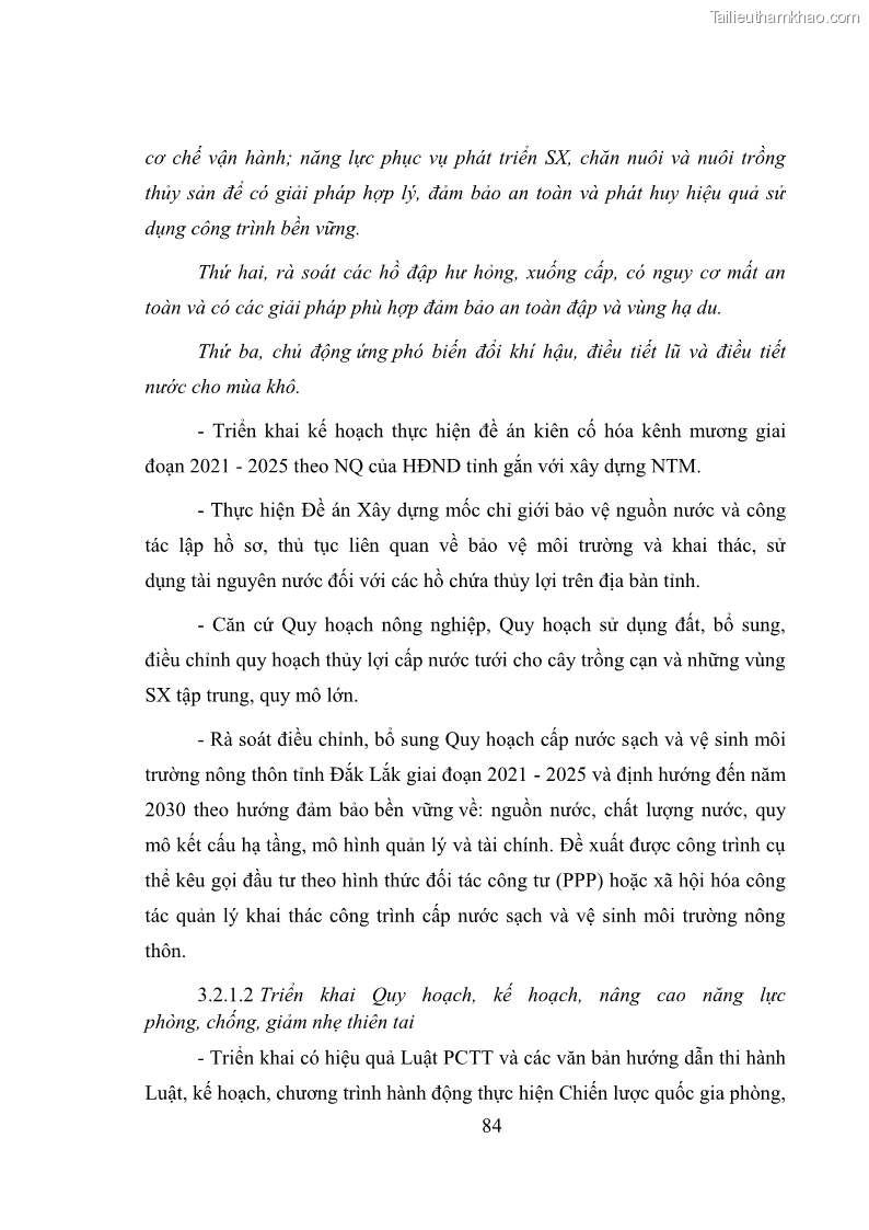 Luận văn thạc sĩ quản lý công Quản lý nhà nước về khai thác và bảo vệ các công trình thủy lợi lớn và vừa trên địa bàn tỉnh Đắk Lắk - 8 Trang 91