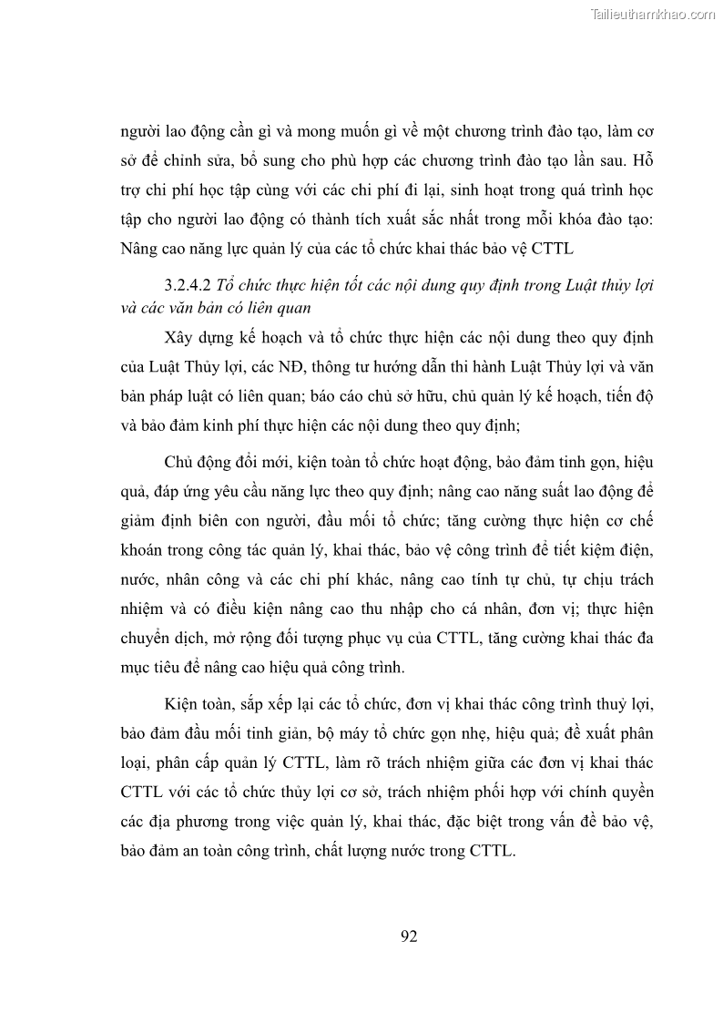 Luận văn thạc sĩ quản lý công Quản lý nhà nước về khai thác và bảo vệ các công trình thủy lợi lớn và vừa trên địa bàn tỉnh Đắk Lắk - 9 Trang 99