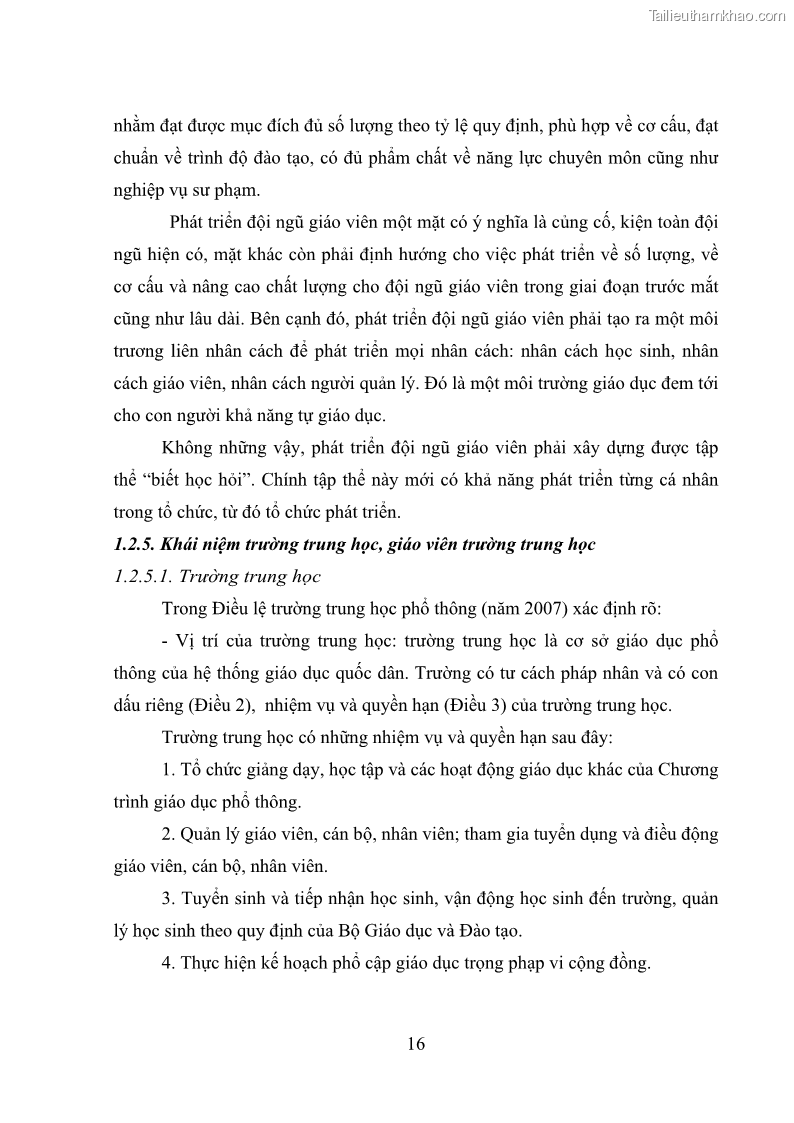 Luận văn thạc sĩ quản lý giáo dục Quản lý phát triển đội ngũ giáo viên các trường trung học phổ thông quận Hai Bà Trưng, Hà Nội trong bối cảnh hiện nay - 2 Trang 24
