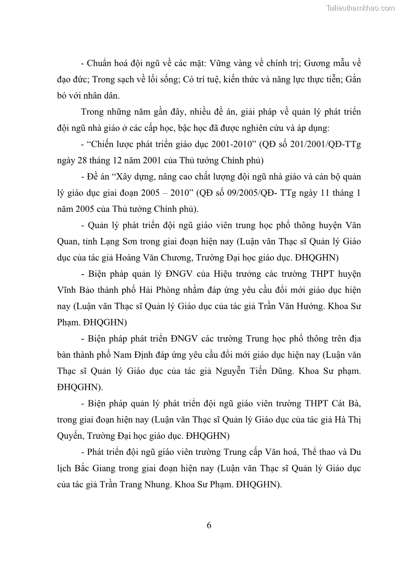 Luận văn thạc sĩ quản lý giáo dục Quản lý phát triển đội ngũ giáo viên các trường trung học phổ thông quận Hai Bà Trưng, Hà Nội trong bối cảnh hiện nay - 2 Trang 14