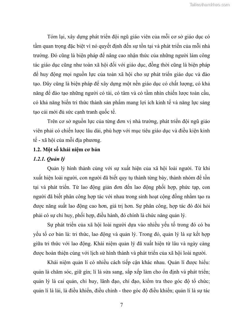 Luận văn thạc sĩ quản lý giáo dục Quản lý phát triển đội ngũ giáo viên các trường trung học phổ thông quận Hai Bà Trưng, Hà Nội trong bối cảnh hiện nay - 2 Trang 15