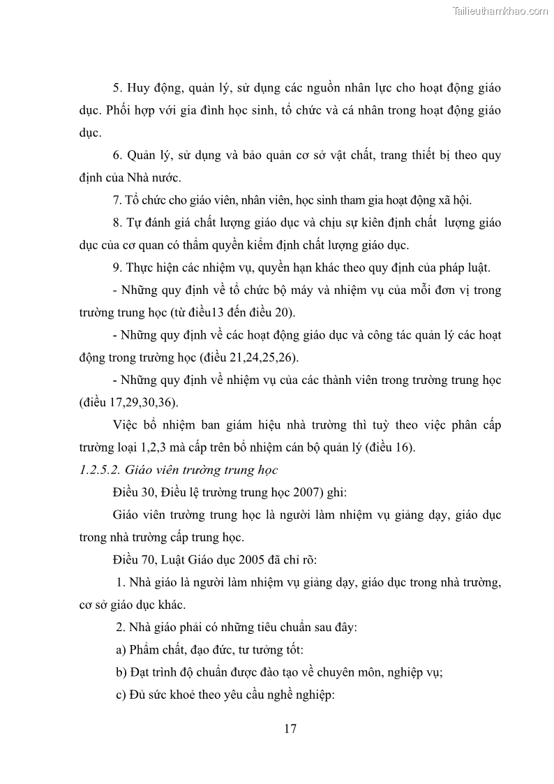 Luận văn thạc sĩ quản lý giáo dục Quản lý phát triển đội ngũ giáo viên các trường trung học phổ thông quận Hai Bà Trưng, Hà Nội trong bối cảnh hiện nay - 3 Trang 25