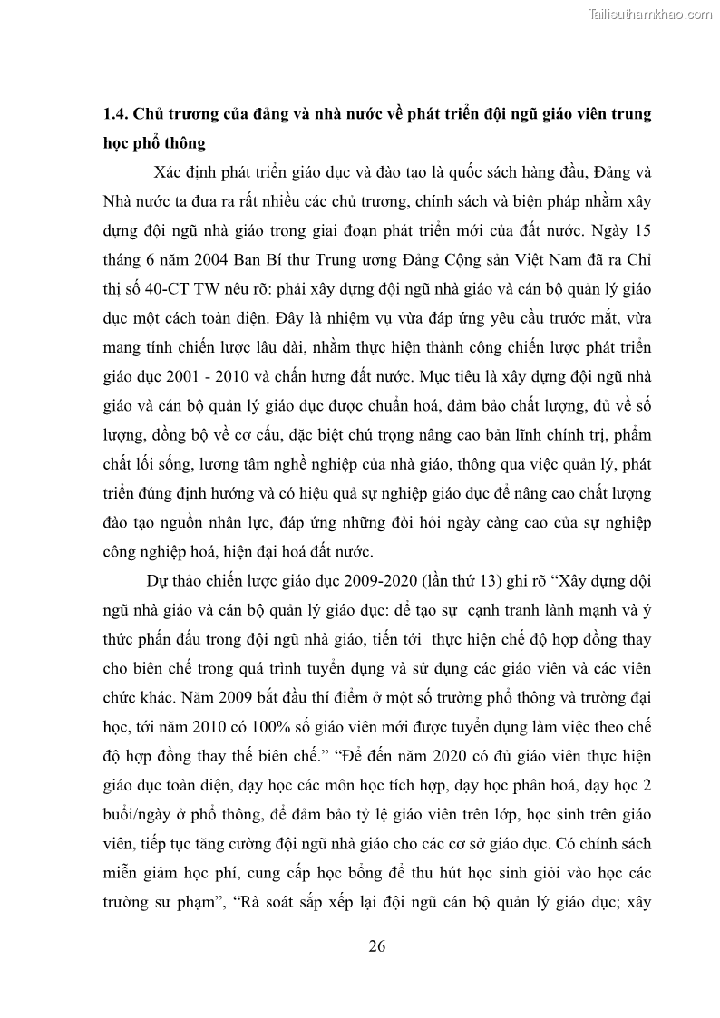 Luận văn thạc sĩ quản lý giáo dục Quản lý phát triển đội ngũ giáo viên các trường trung học phổ thông quận Hai Bà Trưng, Hà Nội trong bối cảnh hiện nay - 3 Trang 34