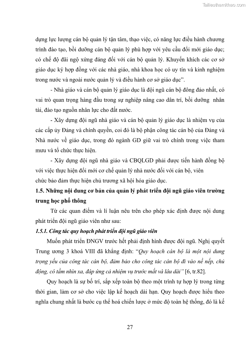 Luận văn thạc sĩ quản lý giáo dục Quản lý phát triển đội ngũ giáo viên các trường trung học phổ thông quận Hai Bà Trưng, Hà Nội trong bối cảnh hiện nay - 3 Trang 35