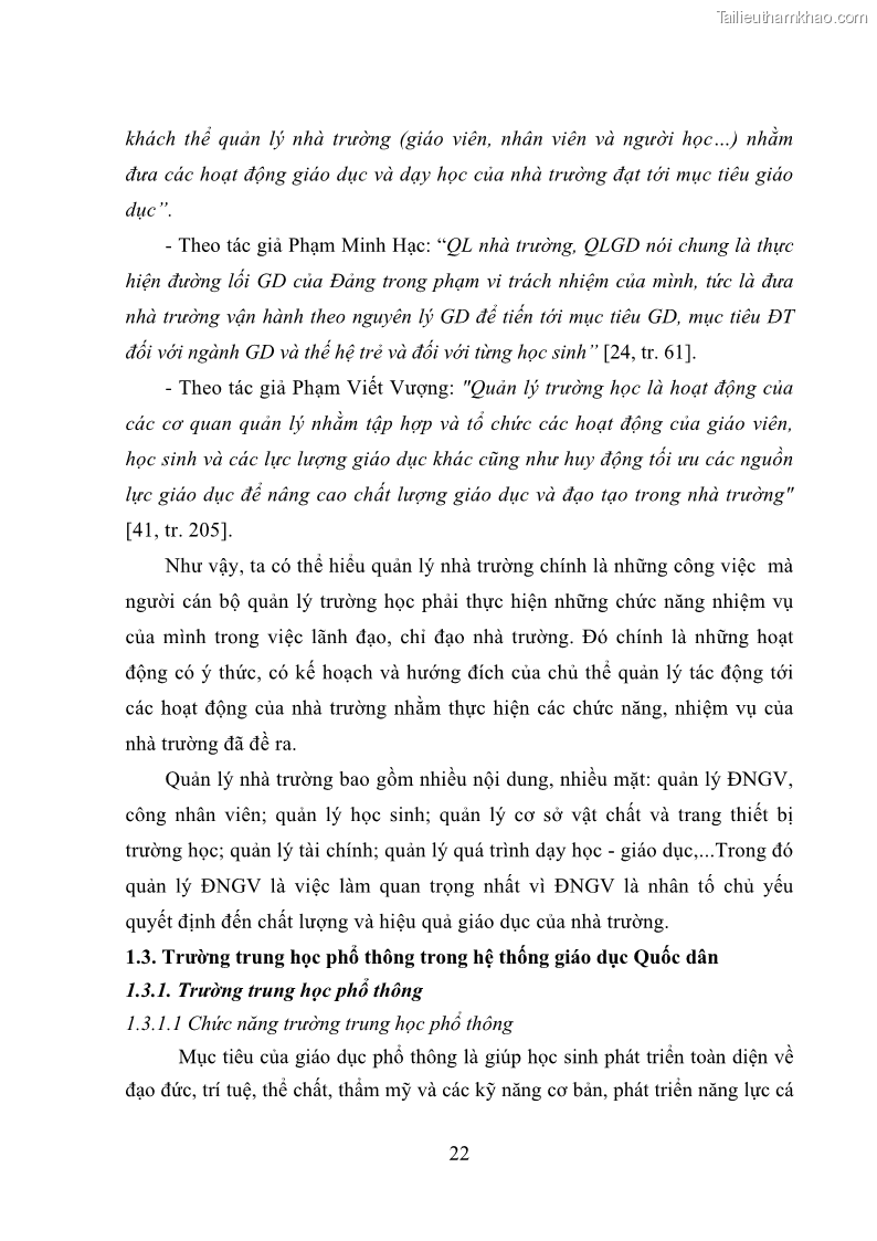 Luận văn thạc sĩ quản lý giáo dục Quản lý phát triển đội ngũ giáo viên các trường trung học phổ thông quận Hai Bà Trưng, Hà Nội trong bối cảnh hiện nay - 3 Trang 30