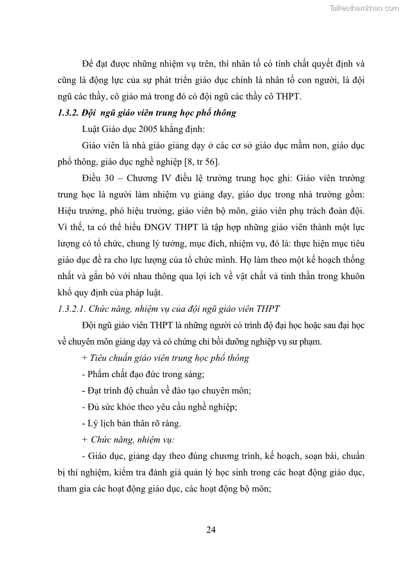 Luận văn thạc sĩ quản lý giáo dục Quản lý phát triển đội ngũ giáo viên các trường trung học phổ thông quận Hai Bà Trưng, Hà Nội trong bối cảnh hiện nay - 3 Trang 32