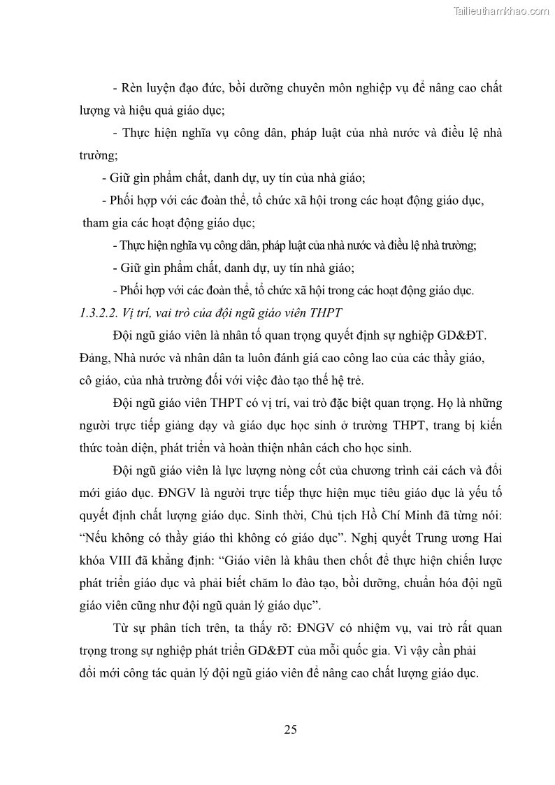 Luận văn thạc sĩ quản lý giáo dục Quản lý phát triển đội ngũ giáo viên các trường trung học phổ thông quận Hai Bà Trưng, Hà Nội trong bối cảnh hiện nay - 3 Trang 33