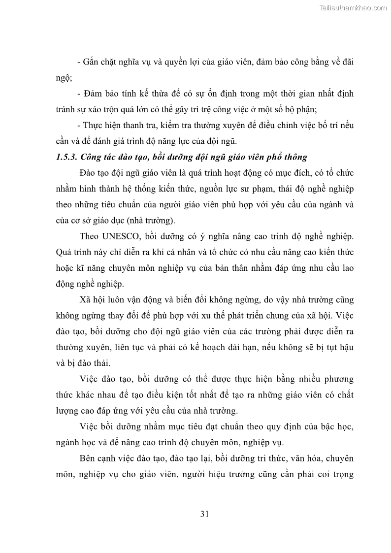 Luận văn thạc sĩ quản lý giáo dục Quản lý phát triển đội ngũ giáo viên các trường trung học phổ thông quận Hai Bà Trưng, Hà Nội trong bối cảnh hiện nay - 4 Trang 39