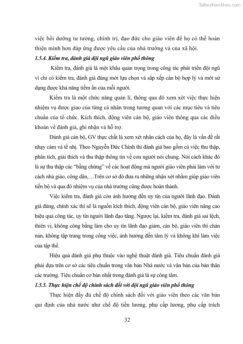 Luận văn thạc sĩ quản lý giáo dục Quản lý phát triển đội ngũ giáo viên các trường trung học phổ thông quận Hai Bà Trưng, Hà Nội trong bối cảnh hiện nay - 4 Trang 40
