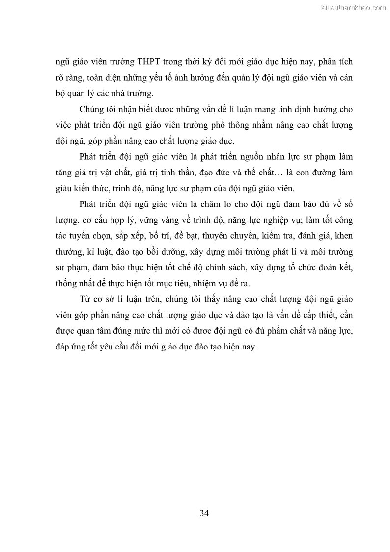 Luận văn thạc sĩ quản lý giáo dục Quản lý phát triển đội ngũ giáo viên các trường trung học phổ thông quận Hai Bà Trưng, Hà Nội trong bối cảnh hiện nay - 4 Trang 42