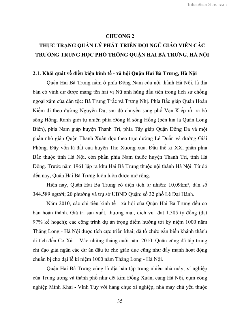 Luận văn thạc sĩ quản lý giáo dục Quản lý phát triển đội ngũ giáo viên các trường trung học phổ thông quận Hai Bà Trưng, Hà Nội trong bối cảnh hiện nay - 4 Trang 43