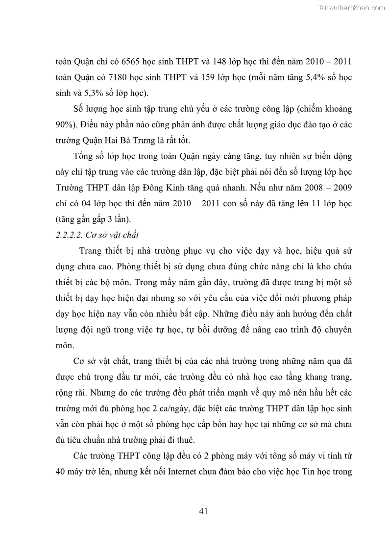 Luận văn thạc sĩ quản lý giáo dục Quản lý phát triển đội ngũ giáo viên các trường trung học phổ thông quận Hai Bà Trưng, Hà Nội trong bối cảnh hiện nay - 5 Trang 49