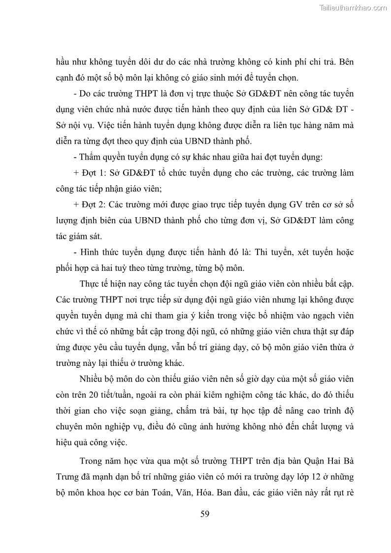 Luận văn thạc sĩ quản lý giáo dục Quản lý phát triển đội ngũ giáo viên các trường trung học phổ thông quận Hai Bà Trưng, Hà Nội trong bối cảnh hiện nay - 6 Trang 67