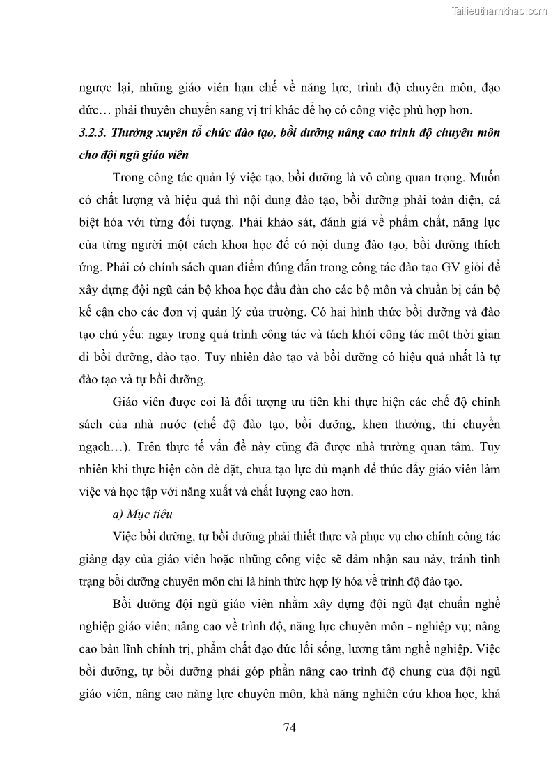 Luận văn thạc sĩ quản lý giáo dục Quản lý phát triển đội ngũ giáo viên các trường trung học phổ thông quận Hai Bà Trưng, Hà Nội trong bối cảnh hiện nay - 7 Trang 82