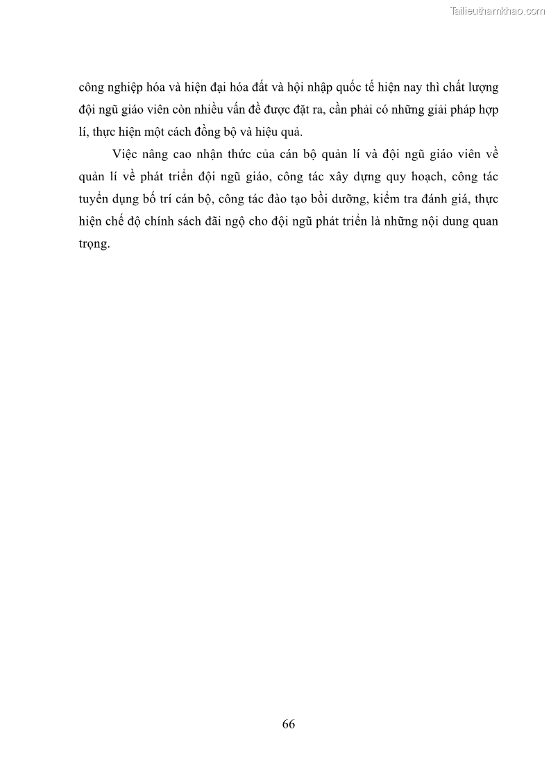 Luận văn thạc sĩ quản lý giáo dục Quản lý phát triển đội ngũ giáo viên các trường trung học phổ thông quận Hai Bà Trưng, Hà Nội trong bối cảnh hiện nay - 7 Trang 74