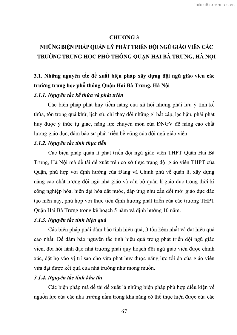Luận văn thạc sĩ quản lý giáo dục Quản lý phát triển đội ngũ giáo viên các trường trung học phổ thông quận Hai Bà Trưng, Hà Nội trong bối cảnh hiện nay - 7 Trang 75