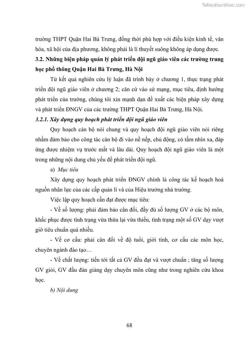 Luận văn thạc sĩ quản lý giáo dục Quản lý phát triển đội ngũ giáo viên các trường trung học phổ thông quận Hai Bà Trưng, Hà Nội trong bối cảnh hiện nay - 7 Trang 76