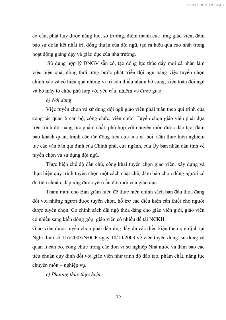 Luận văn thạc sĩ quản lý giáo dục Quản lý phát triển đội ngũ giáo viên các trường trung học phổ thông quận Hai Bà Trưng, Hà Nội trong bối cảnh hiện nay - 7 Trang 80