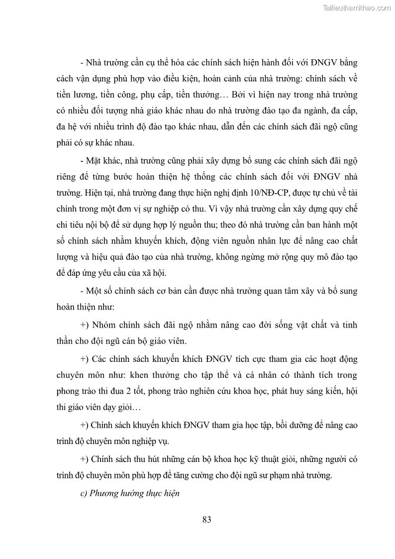 Luận văn thạc sĩ quản lý giáo dục Quản lý phát triển đội ngũ giáo viên các trường trung học phổ thông quận Hai Bà Trưng, Hà Nội trong bối cảnh hiện nay - 8 Trang 91
