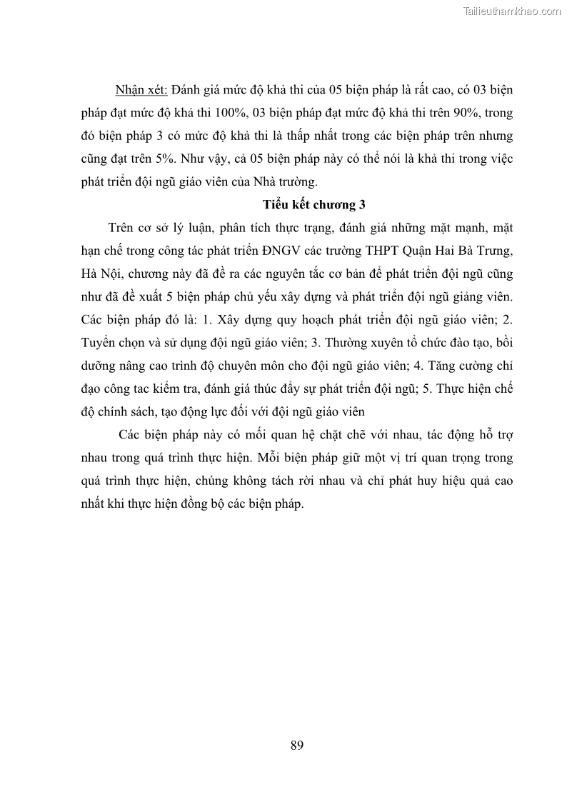 Luận văn thạc sĩ quản lý giáo dục Quản lý phát triển đội ngũ giáo viên các trường trung học phổ thông quận Hai Bà Trưng, Hà Nội trong bối cảnh hiện nay - 9 Trang 97