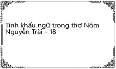 Tính khẩu ngữ trong thơ Nôm Nguyễn Trãi - 18