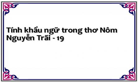 Tính khẩu ngữ trong thơ Nôm Nguyễn Trãi - 19