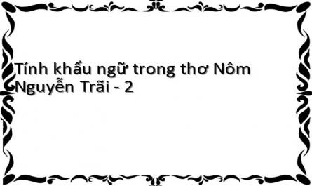 Tính khẩu ngữ trong thơ Nôm Nguyễn Trãi - 2