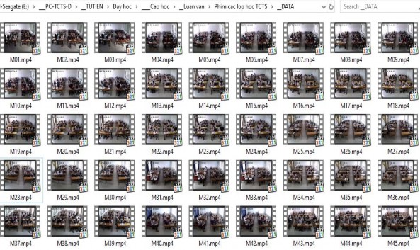 Hình 4 1 Danh sách các video quay các lớp học Hình 4 2 Danh sách các frame hình 1