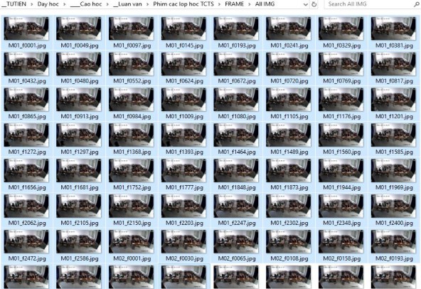 Hình 4 2 Danh sách các frame hình được chọn huấn luyện từ 30 video Kết quả 2