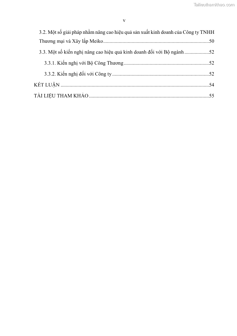 Khóa luận tốt nghiệp kinh tế Nâng cao hiệu quả hoạt động kinh doanh của Công ty TNHH Thương mại và Xây lắp Meiko - 1 Trang 6