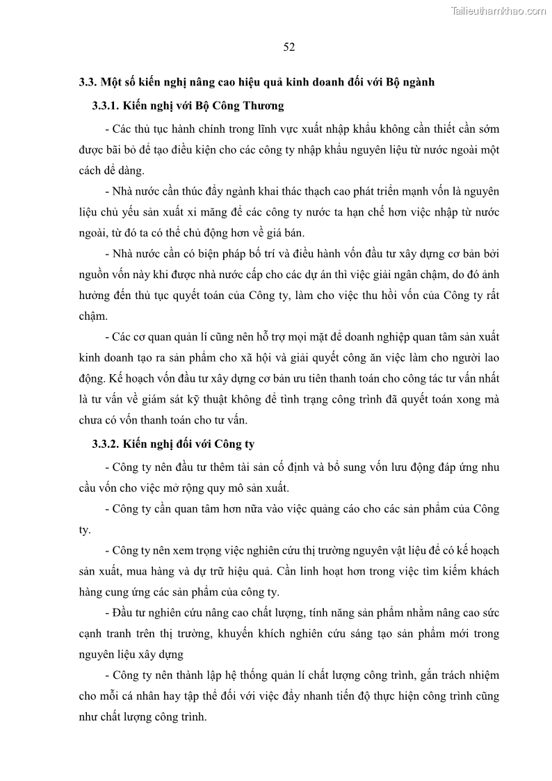 Khóa luận tốt nghiệp kinh tế Nâng cao hiệu quả hoạt động kinh doanh của Công ty TNHH Thương mại và Xây lắp Meiko - 5 Trang 60